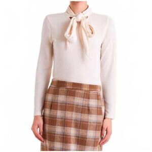 NEW COMPANIA FANTASTICA long-sleeved lace-up tee in off white